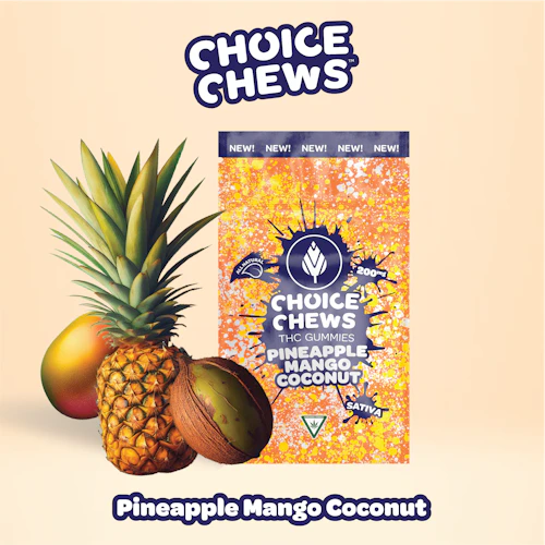 Choice Chews - 200mg Gummies - Pineapple Mango Coconut (Sativa)