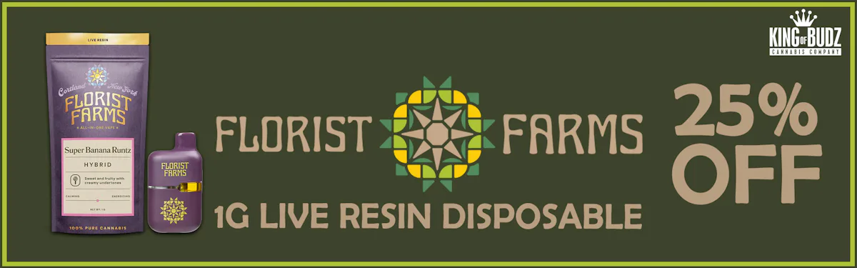 Florist Farms - 1g Live Resin Disposable - 25 Percent OFF