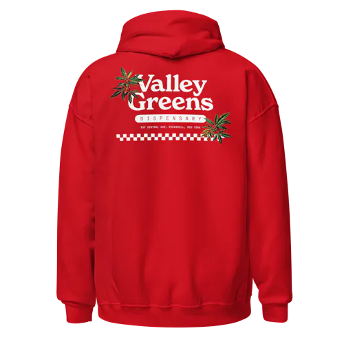 Valley Greens | Happy Holidaze (black santa) | Hoodie | Red-1