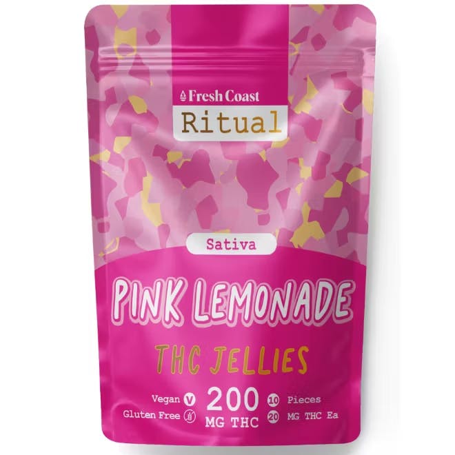 Product: Fresh Coast | Jellies Pink Lemonade Sativa Gummies | 200mg