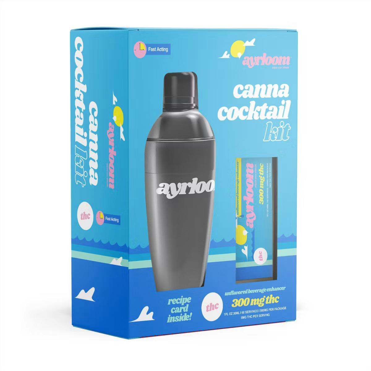 Photo of Ayrloom – Canna Cocktail Kit – Original Unflavored Beverage Enhancer w/ Cocktail Shaker