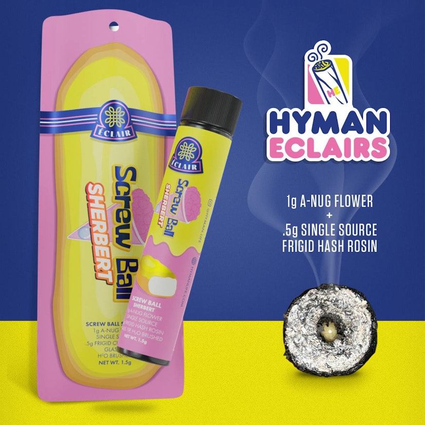 Hyman Cannabis Hash Rosin Eclair Pre-Roll | Screwball Sherbert