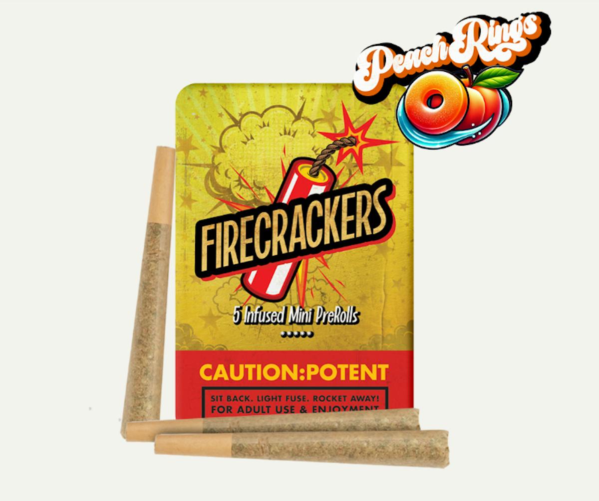 Photo of Firecrackers Peach Rings 0.7g 5pk Infused Prerolls