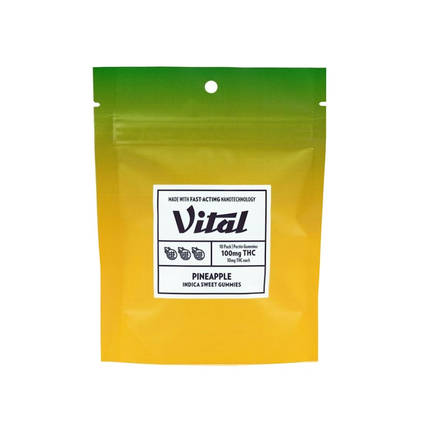 Vital Pectin Gummies: 10pk Pineapple (I) 100mg