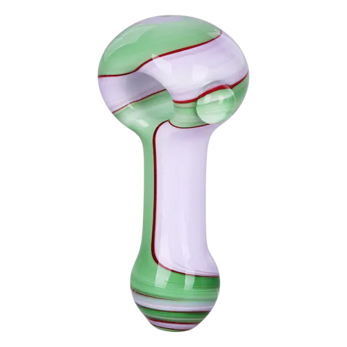 Milky Pastel Ribbons Glass Spoon Pipe | 4′ | Assorted Colors | 3ct Bundle-1