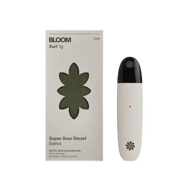 Bloom Disposable Live Surf Super Sour Diesel 1g (sativa, live resin disposable)