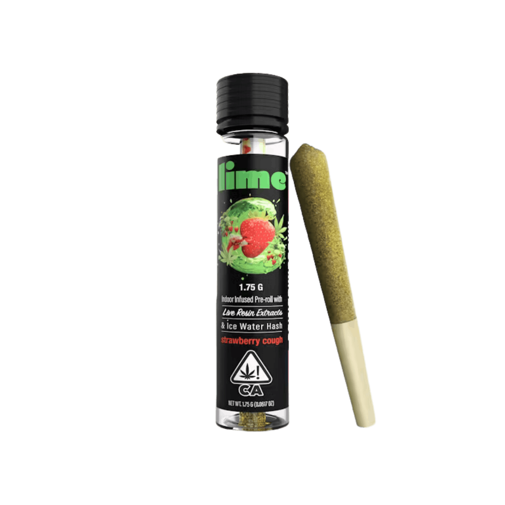 STRAWBERRY COUGH LIVE RESIN & ICE WATER HASH INFUSED PREROLL
