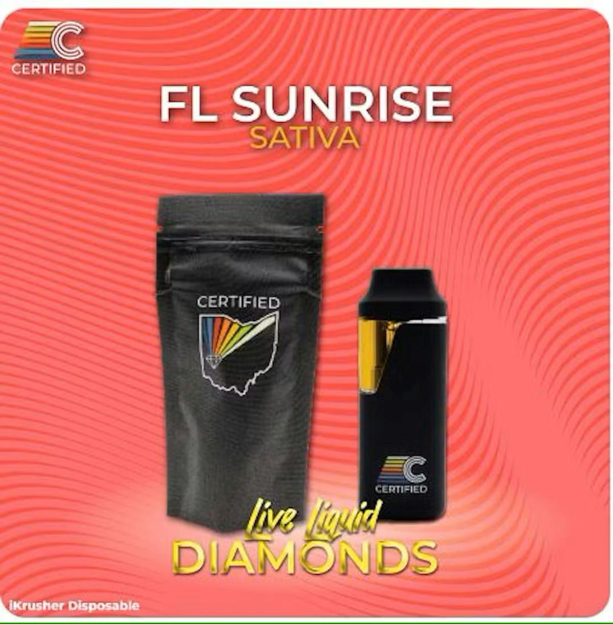image of FL Sunrise Live Liquid Diamonds iKrusher Disposable