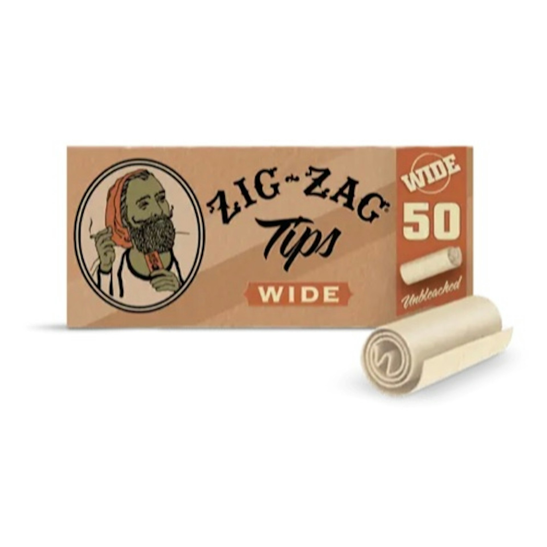 Zig Zag - Unbleached Wide 50pk Rolling Tips