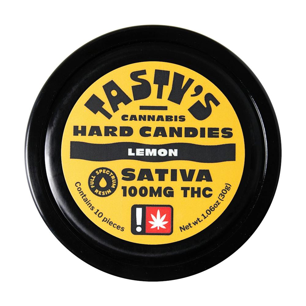 Product TASTY'S | Lemon | 100mg 10pk Sativa Hard Candies