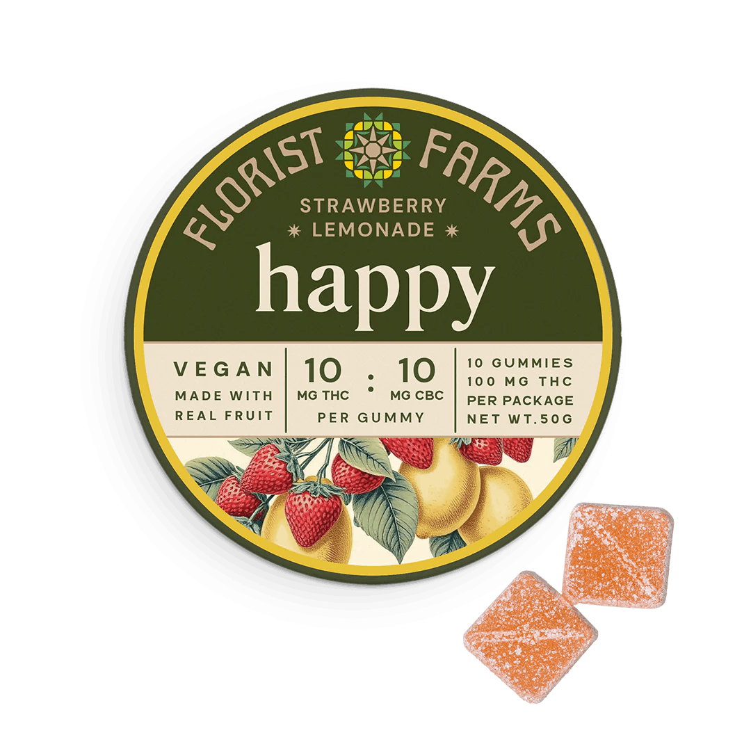 Photo of Florist Farms | Strawberry Lemonade 1:1 Happy | 100mg Gummies CBC 10pk