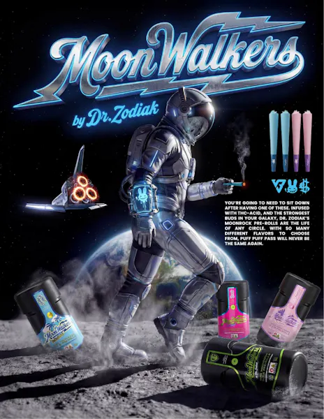 Moonwalkers l Strawberries & Bananas Infused Moonrock Pre Roll 5pk