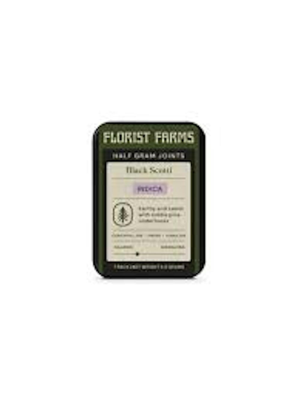 Product Preroll | Black Scotti | .5g Total) 7 pack | Florist Farms