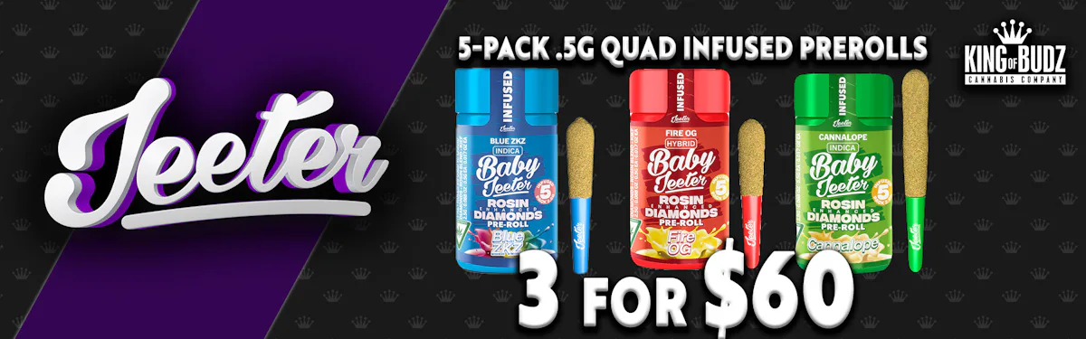 Jeeter - 5-Pack .5g Quad Infused Prerolls - 3 for $60