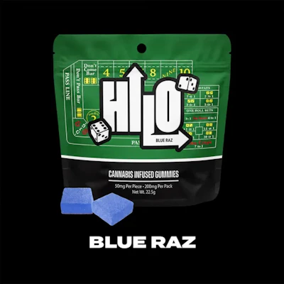 Hi-Lo - 200mg Live Resin Gummies - Blue Raz - EDIBLES by HILO at King of Budz