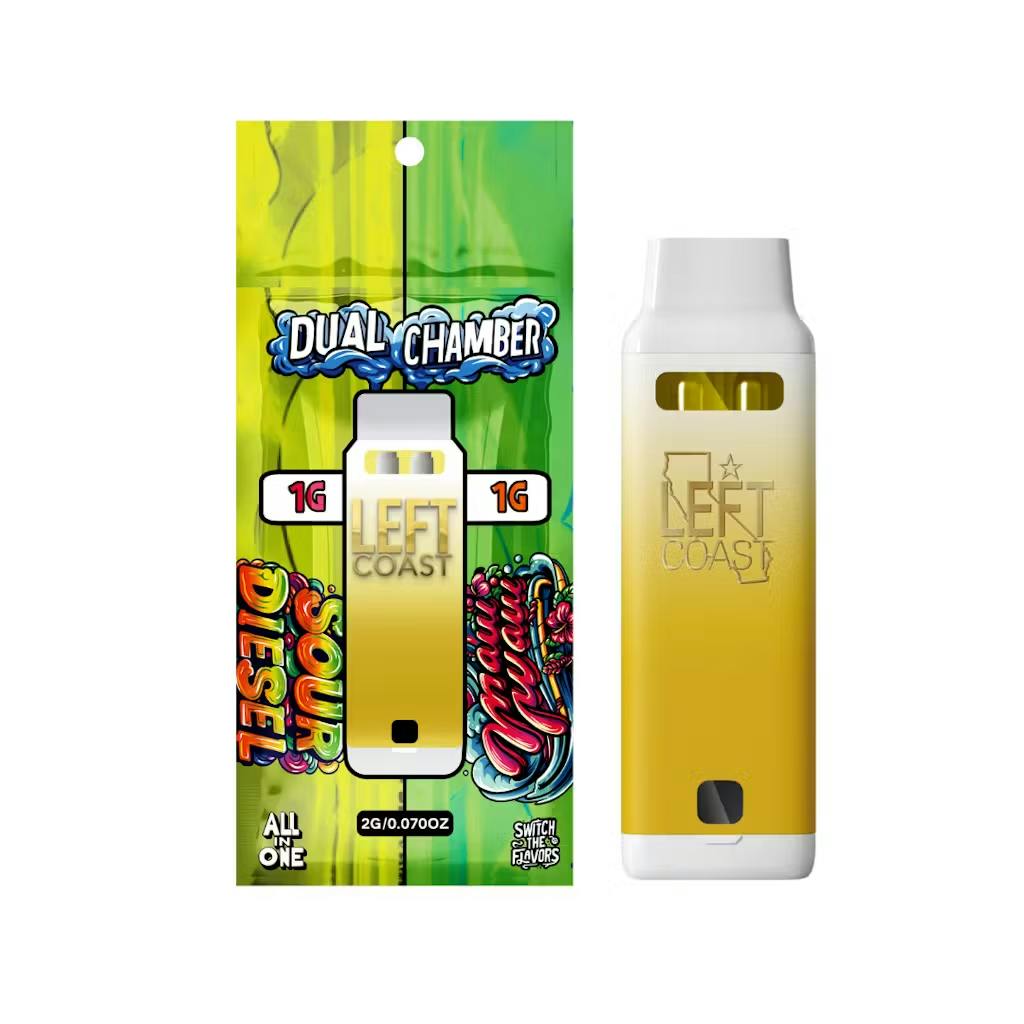 Left Coast - 2g Dual Chamber Disposable - Sour Diesel x Maui Waui