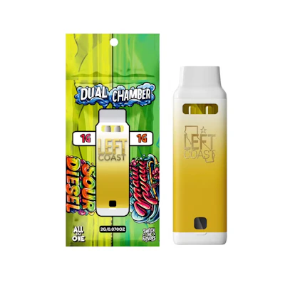 Left Coast - 2g Dual Chamber Disposable - Sour Diesel x Maui Waui