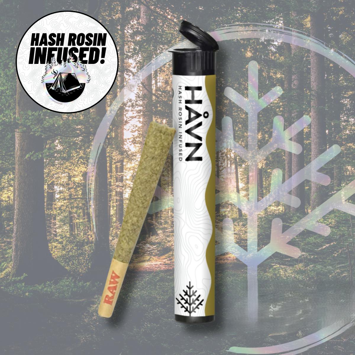 Product: HAVN | Papaya x Blueberry Cupcake | Hash Rosin Infused Preroll