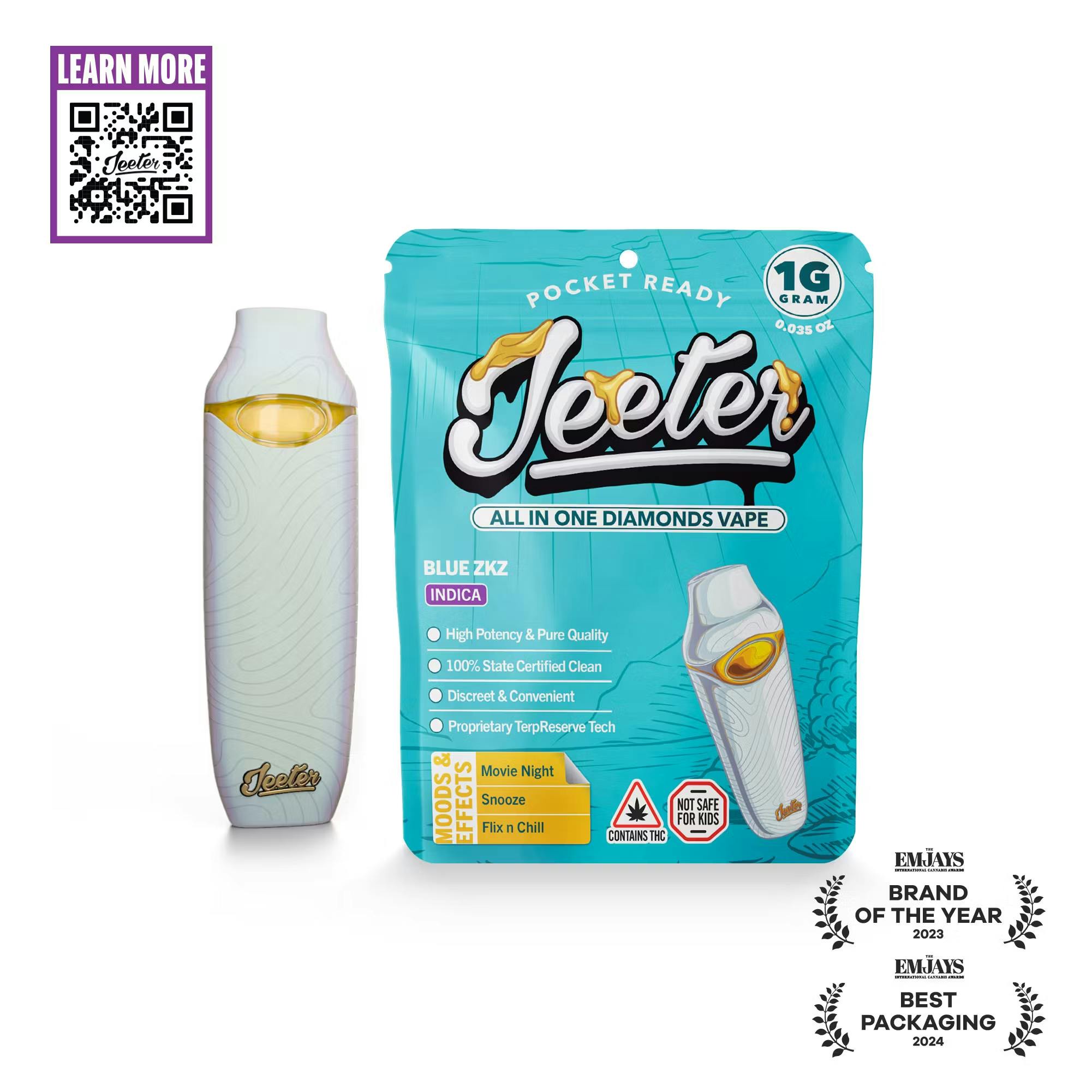 Blue Zkz Liquid Diamond Disposable Indica by Jeeter – Vapes at Gatsby Cannabis