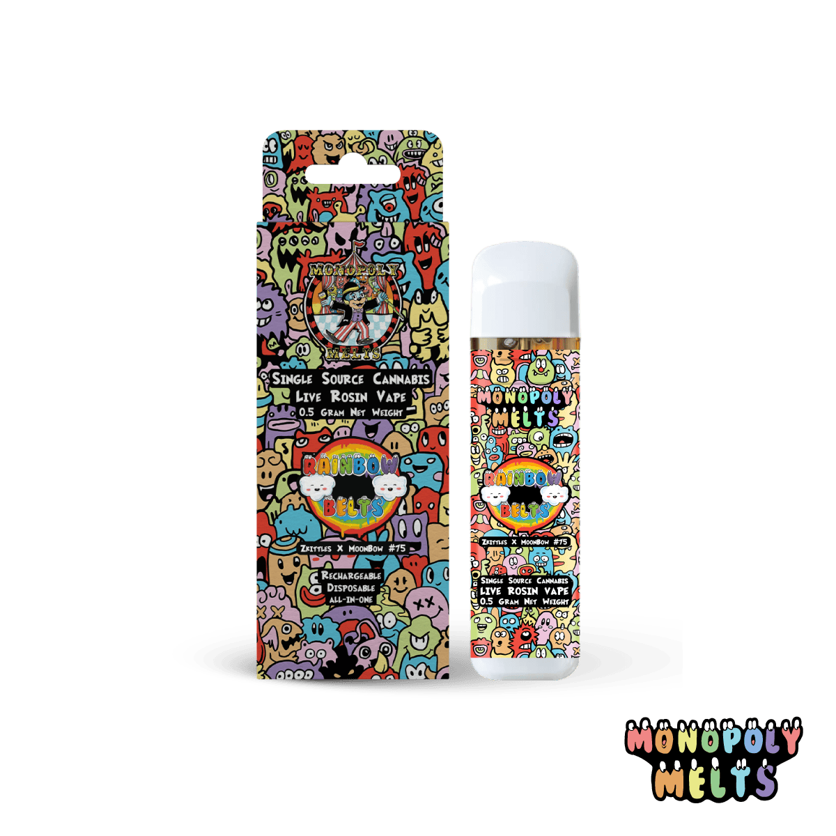 Monopoly Melts - Live Rosin Disposable Vape - - **RAINBOW BELTS**