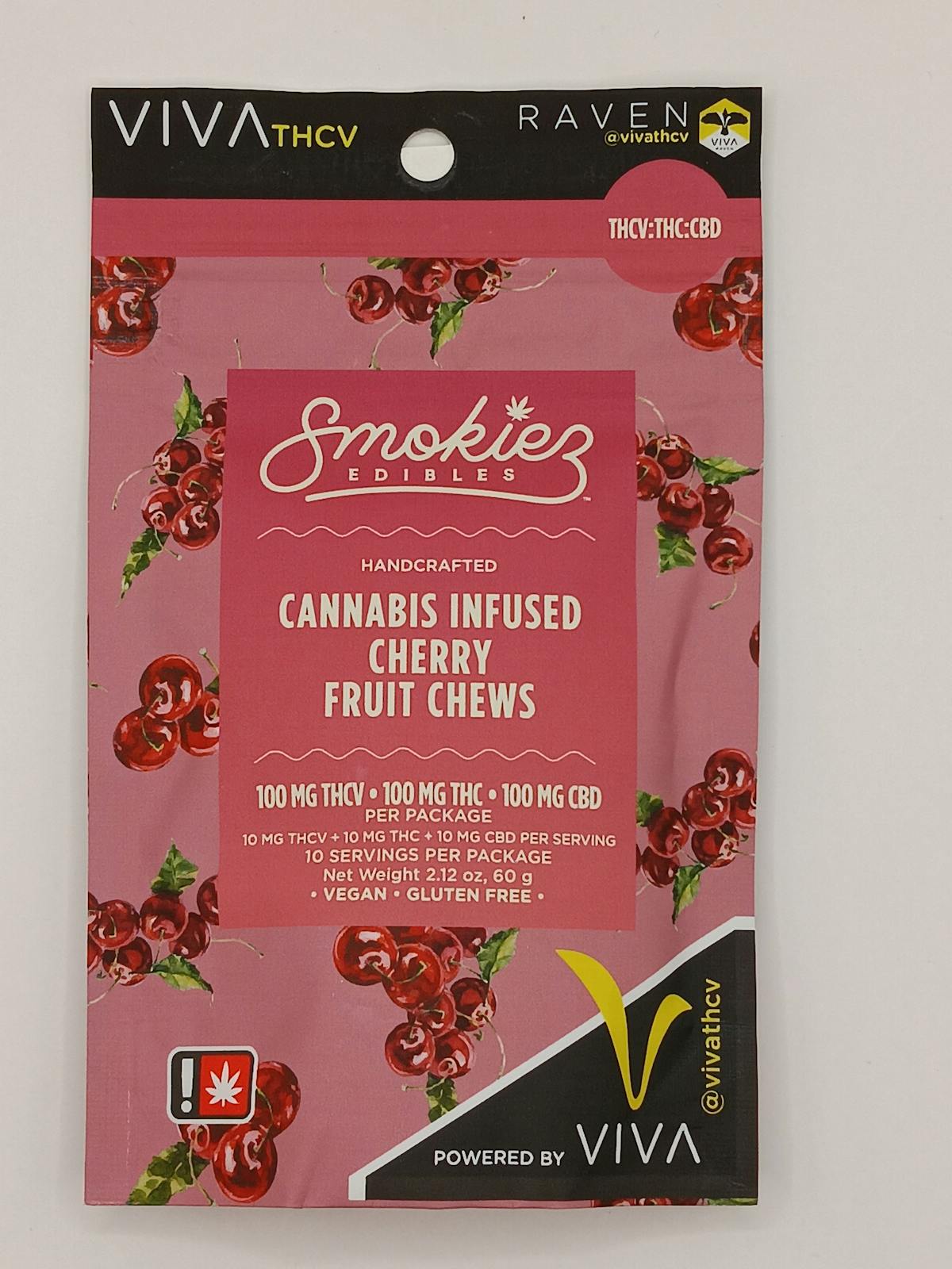 Photo of Cherry 1:1 THC:THCV: CBD Gummies (Smokiez)