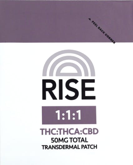 Product: 1:1:1 | THCA+THC+CBD | 50mg x 1pk | Transdermal Patch | RISE