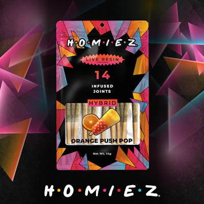 Homiez - 14-Pack 1g Infused Prerolls - Orange Push Pop