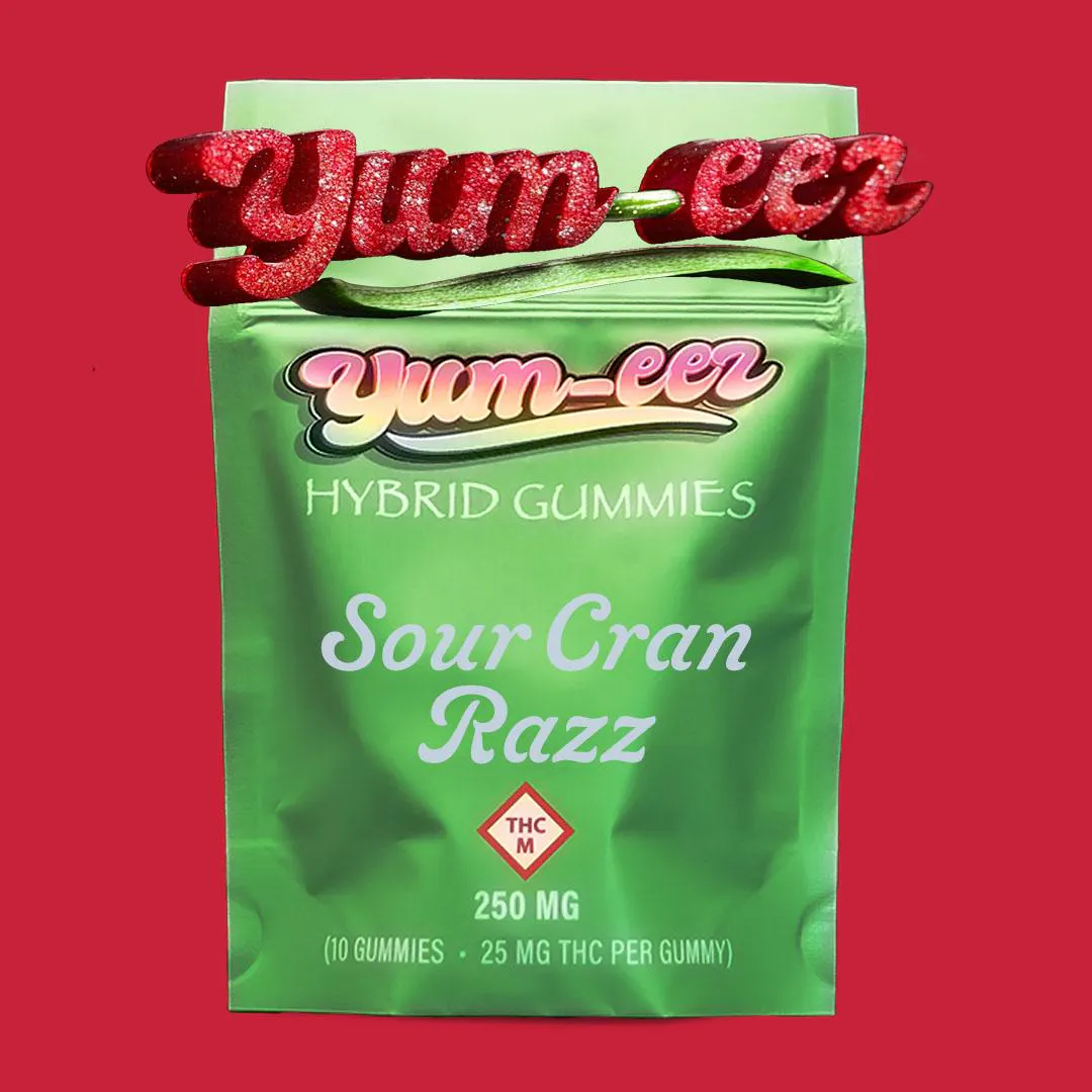 ❤yum❤ YUM-EEZ - GUMMIES - 250MG - 10PK - SOUR CRAN RASPBERRY - HYBRID