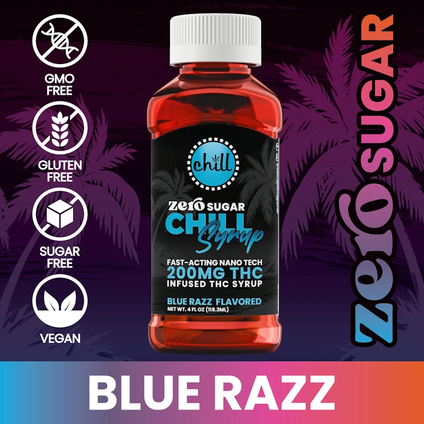 Chill Zero Sugar - Blue Razz 200mg THC Syrup