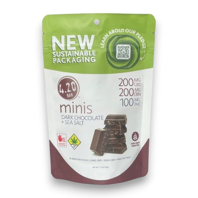 Buy 4.20 Bar 4.20 Minis: 2:2:1 CBN/CBD/THC Dark Chocolate Sea Salt