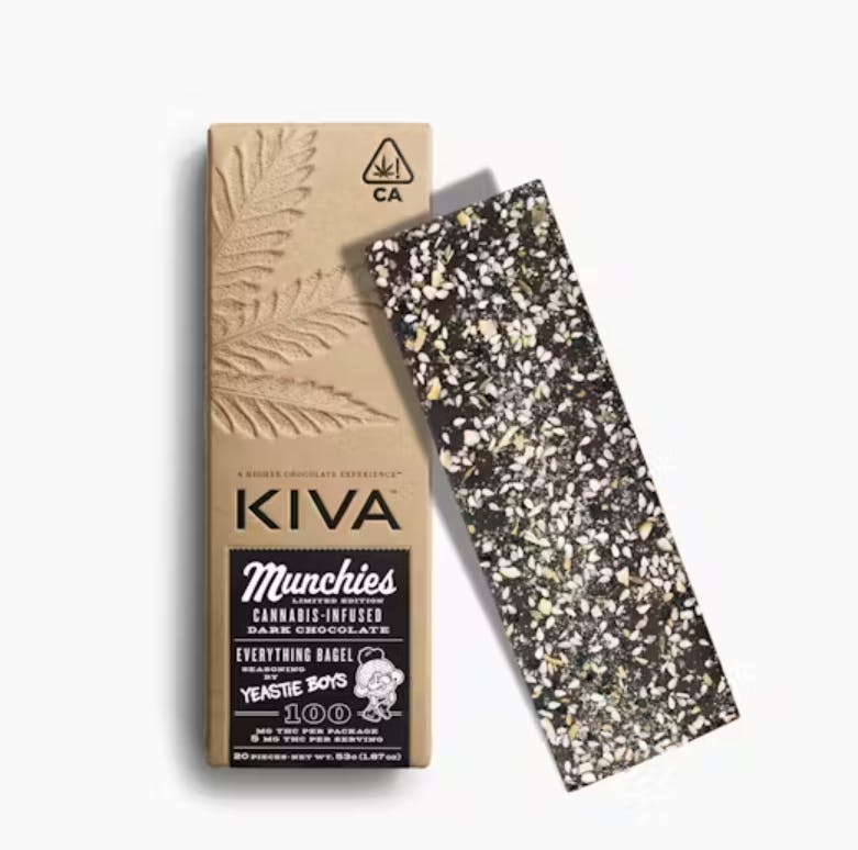 Product: Kiva Bars | Dark Chocolate Munchies Everything Bagel | 100mg (20pk)
