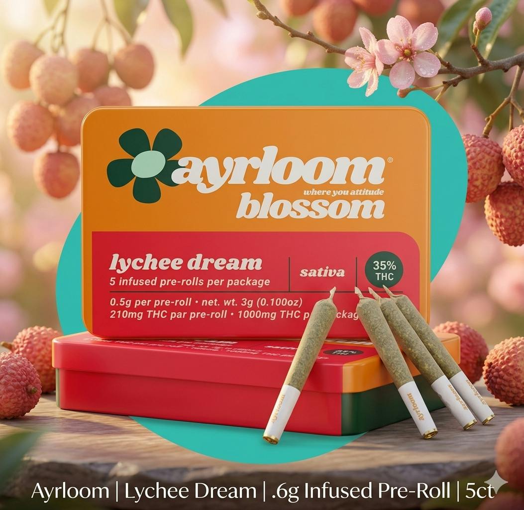 Product Ayrloom | Lychee Dream | .6g Infused Pre-Roll | 5ct