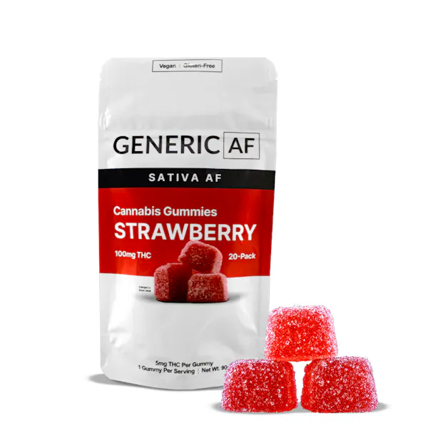 Generic AF | Gummy | Strawberry | 100mg 20pk | Sacred Bloom