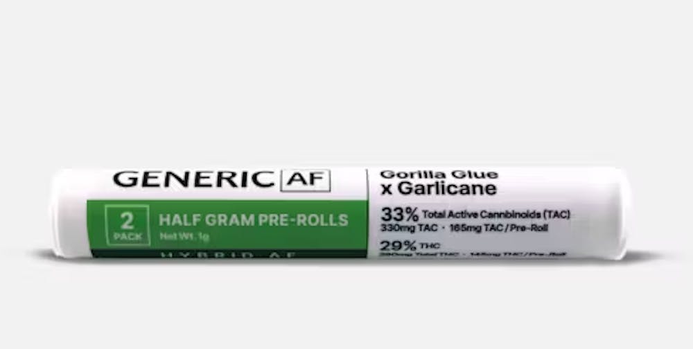 Product Preroll | Gorilla Glue X Garlicane (H) 2pk | Generic AF