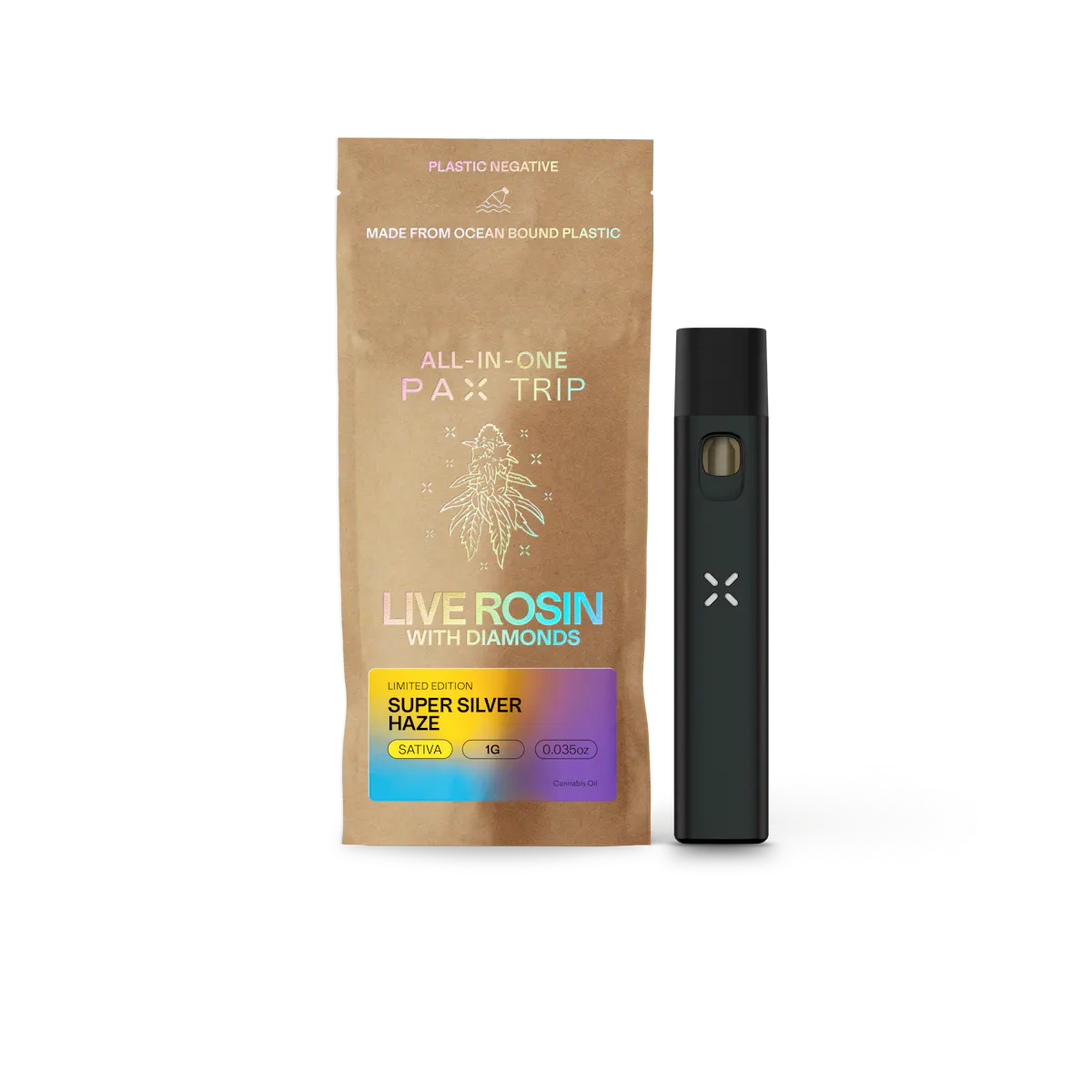 Live Rosin with Diamonds | Super Silver Haze 1g | AIO 1g