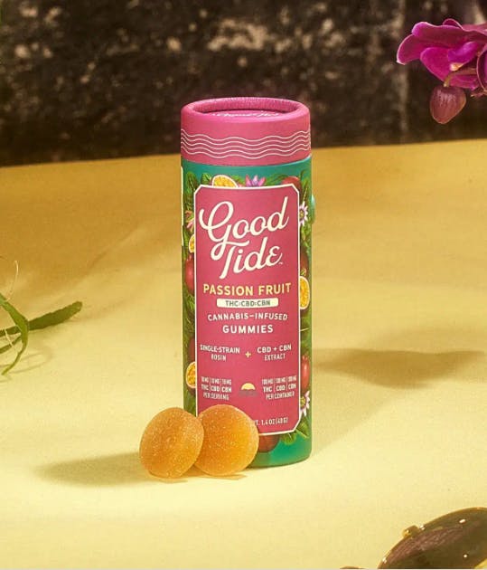 Product Good Tide | Passion Fruit 1:1:1 THC:CBD:CBN Indica | Gummies | 10 ct | 100 mg