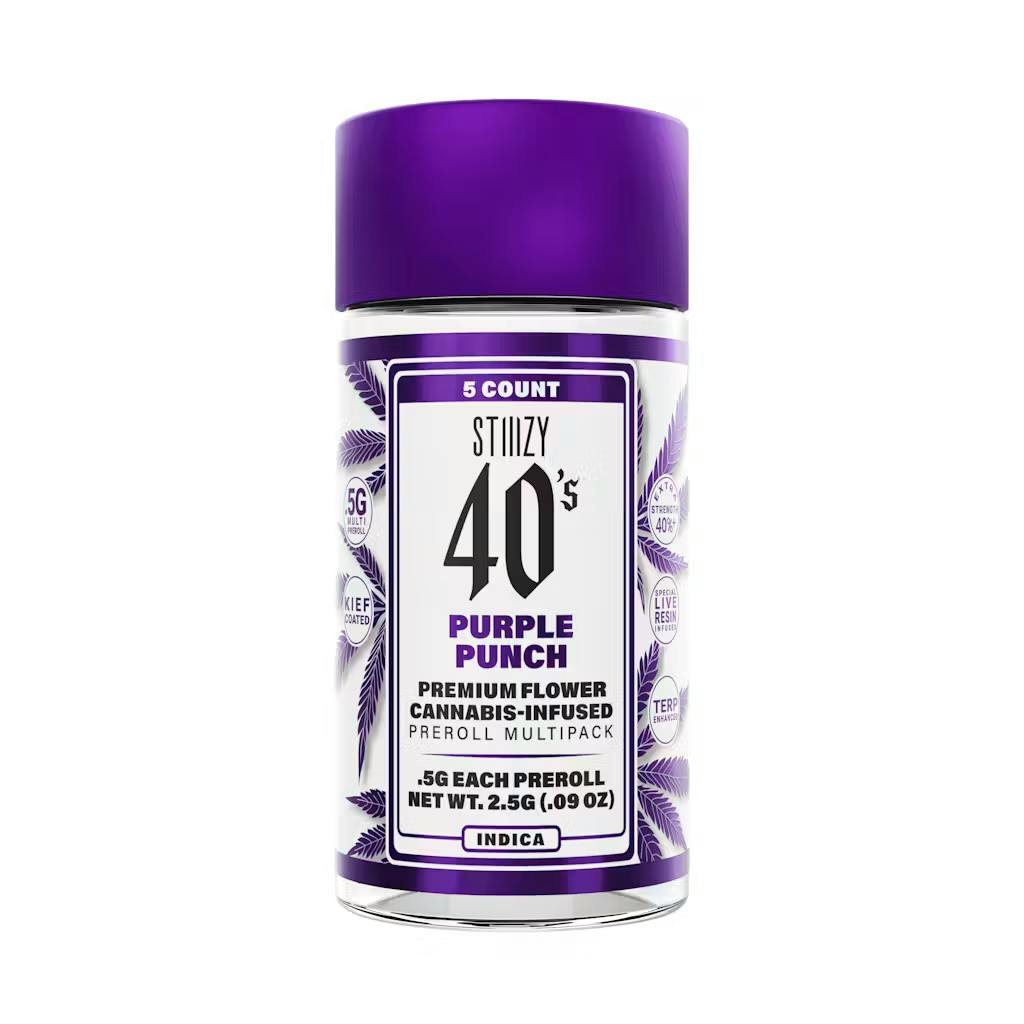 Stiiizy - 5 Pack .5g Infused Prerolls - Purple Punch
