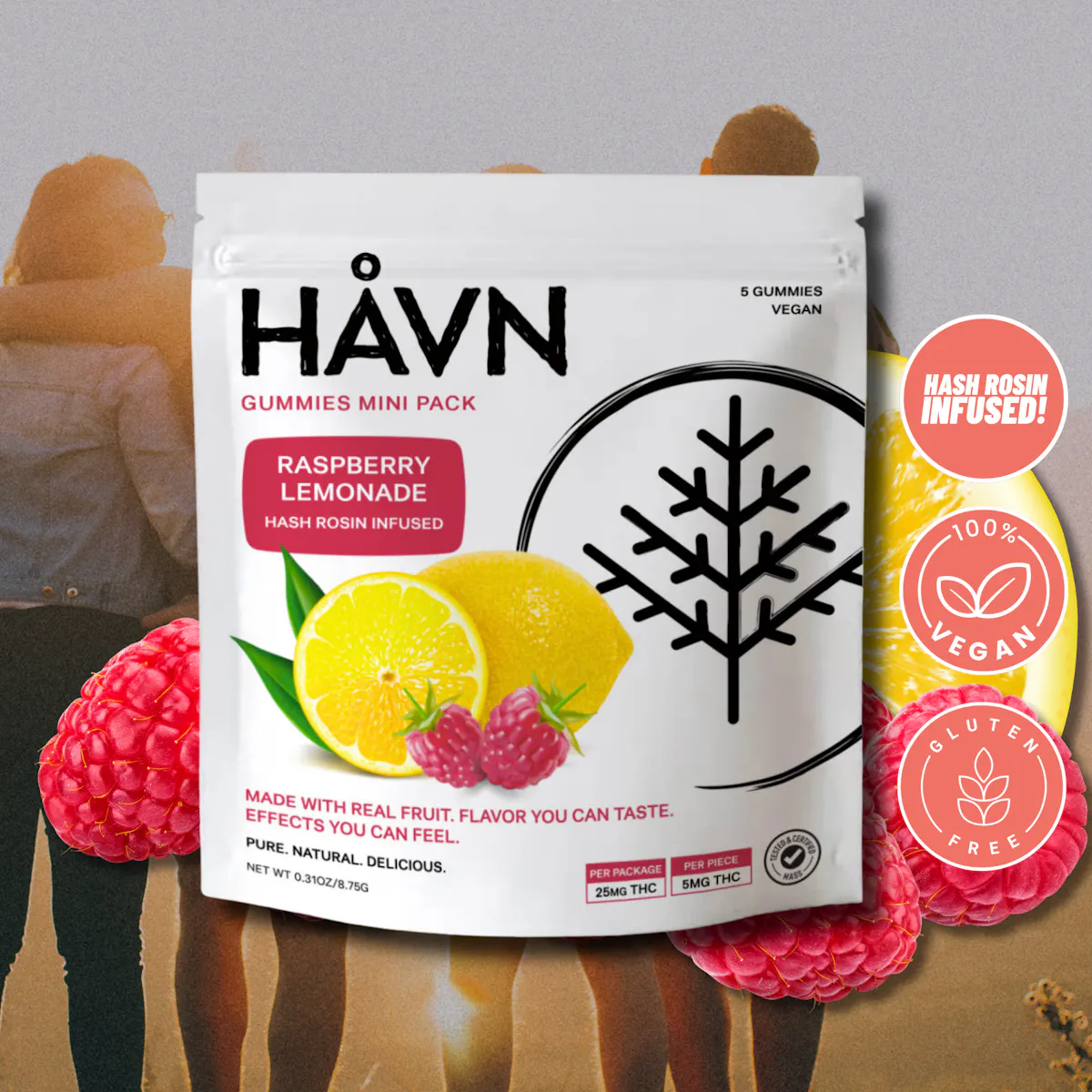 HAVN – Hash Rosin Gummies Mini 5-Pack – Raspberry Lemonade N/A Edibles ...