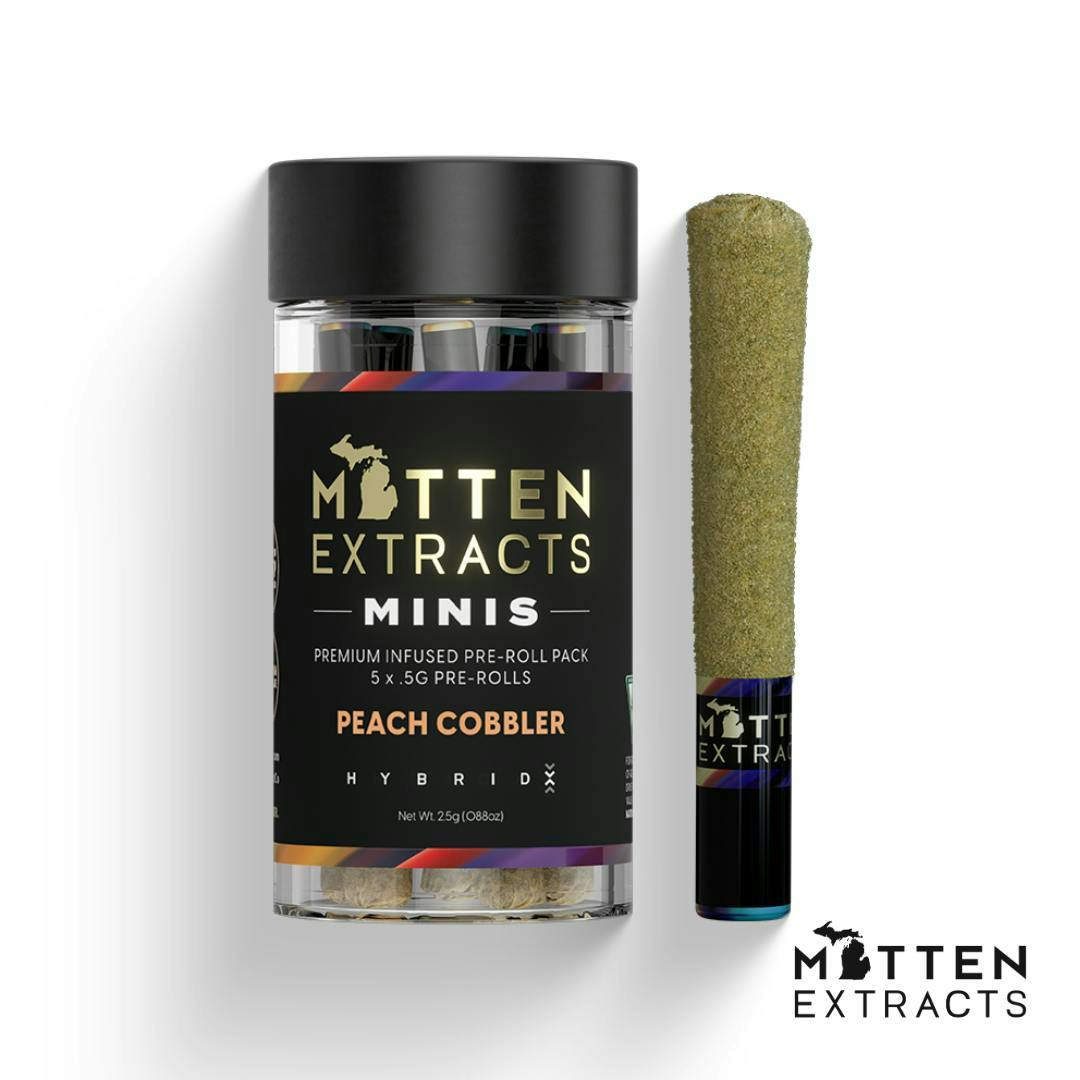 Mitten Extracts - 5-Pack .7g Infused Prerolls - Peach Cobbler (H)