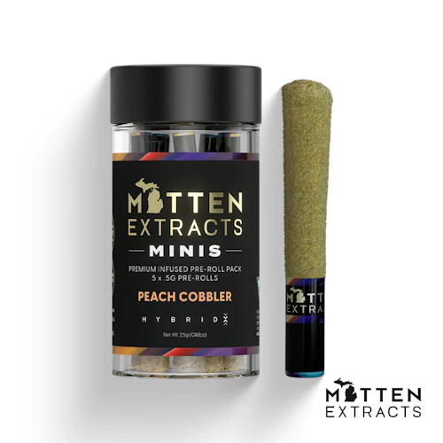 Mitten Extracts - 5-Pack .7g Infused Prerolls - Peach Cobbler (H)