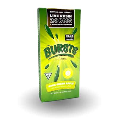 Product: Sauce | Bursts Sour Green Apple Live Rosin Gummies 4pk | 200mg