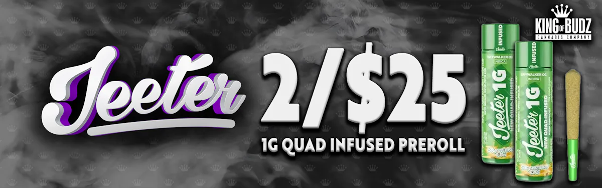 Jeeter - 1g Quad Infused Preroll - 2 for $25