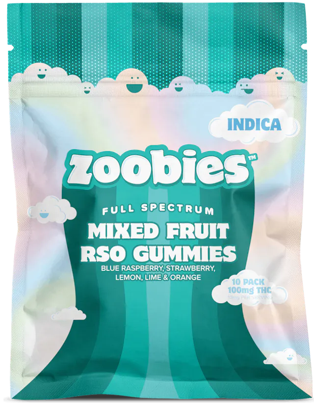 Zoobies RSO Gummies Mixed Fruit Indica 10pk/100mg (2.8g)