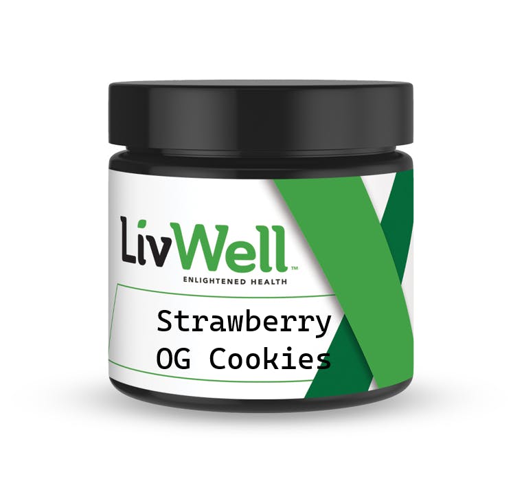 LivWell Strawberry OG Cookies Flower 28g Sacred Bloom Cannabis