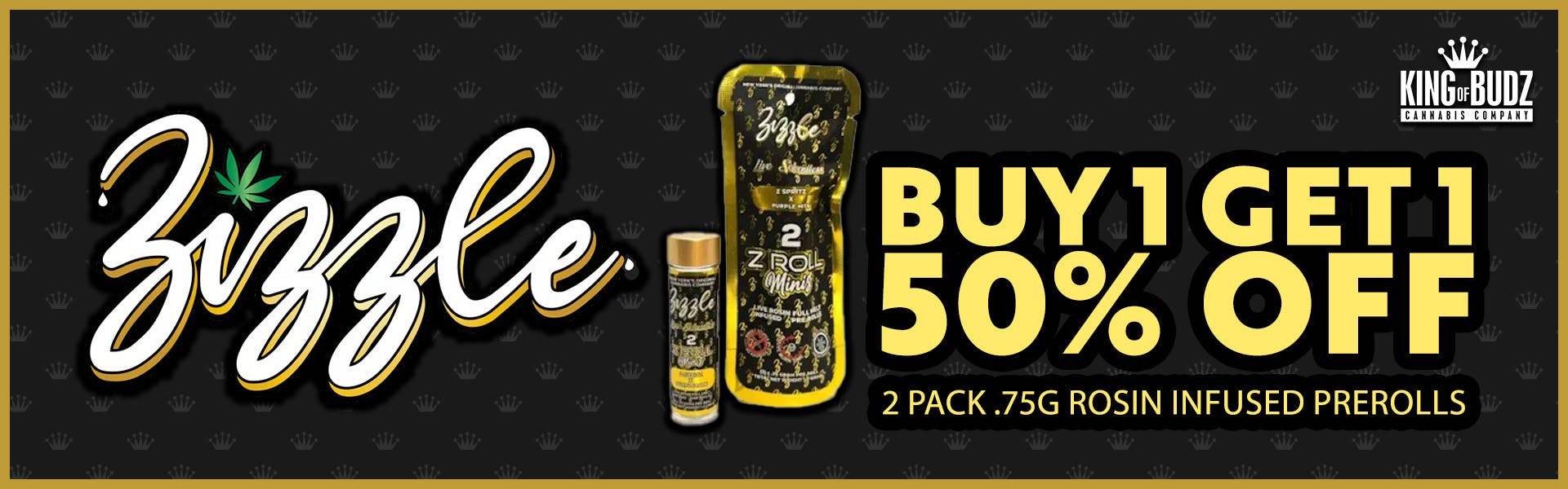 Zizzle - 2 Pack .75g Rosin Infused Prerolls - B1G1 50 Percent OFF