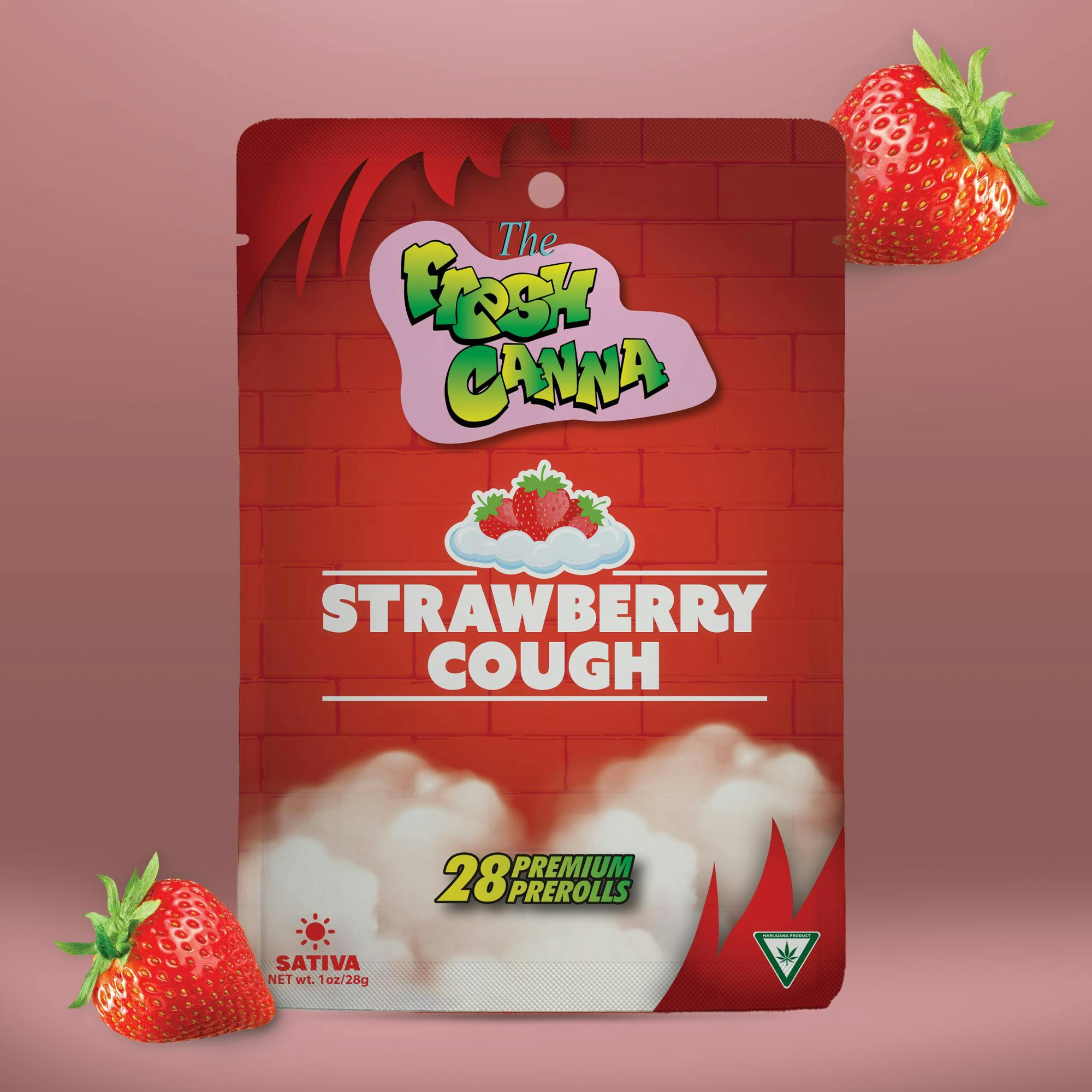 FRESH CANNA | STRAWBERRY COUGH - PRE-ROLLS | 28PK x 1G | 28G/ SATIVA