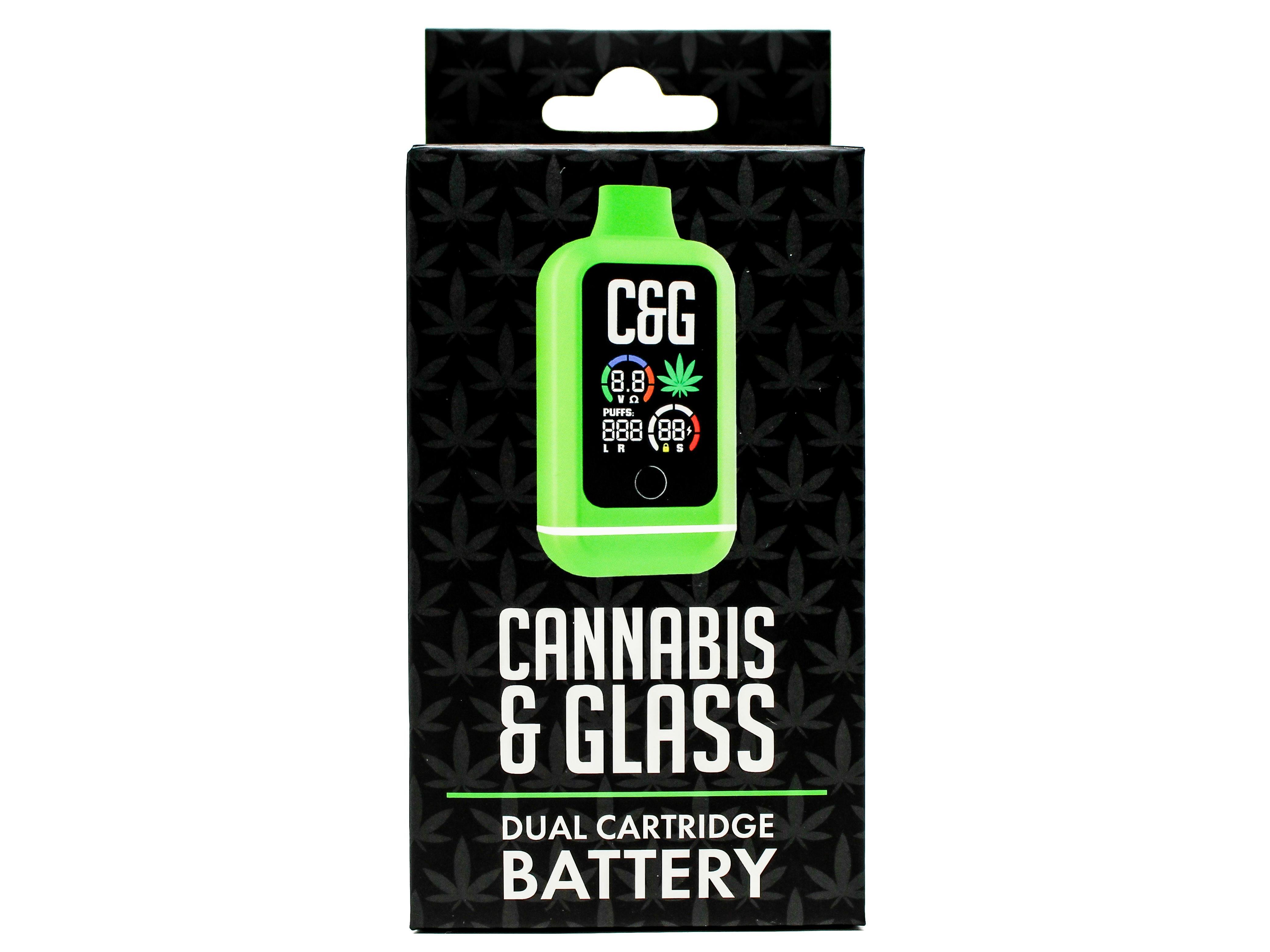 XYZ Branded Dual Cart Battery Green 95167862 | Cannabis and Glass