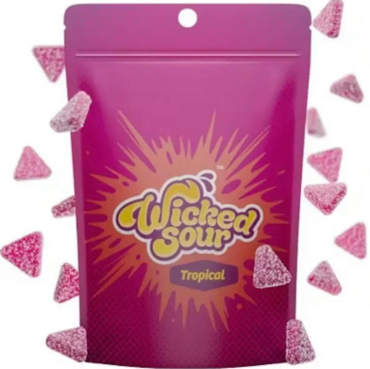 Photo of Wicked Sour Tropical Gummies 100mg 20pk