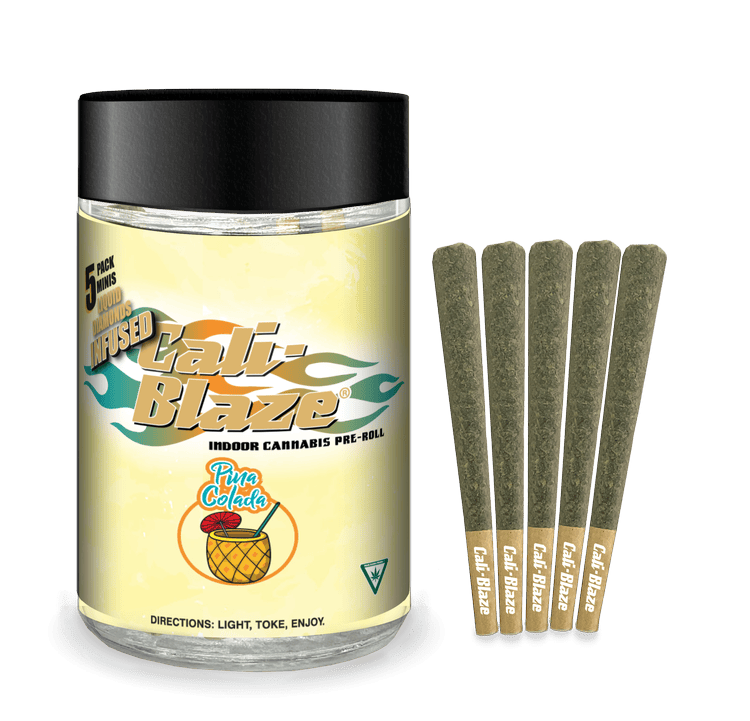 Cali-Blaze - 5-Pack .7g Infused Prerolls - Pina Colada