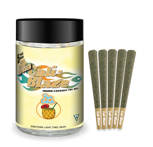 Cali-Blaze - 5-Pack .7g Infused Prerolls - Pina Colada